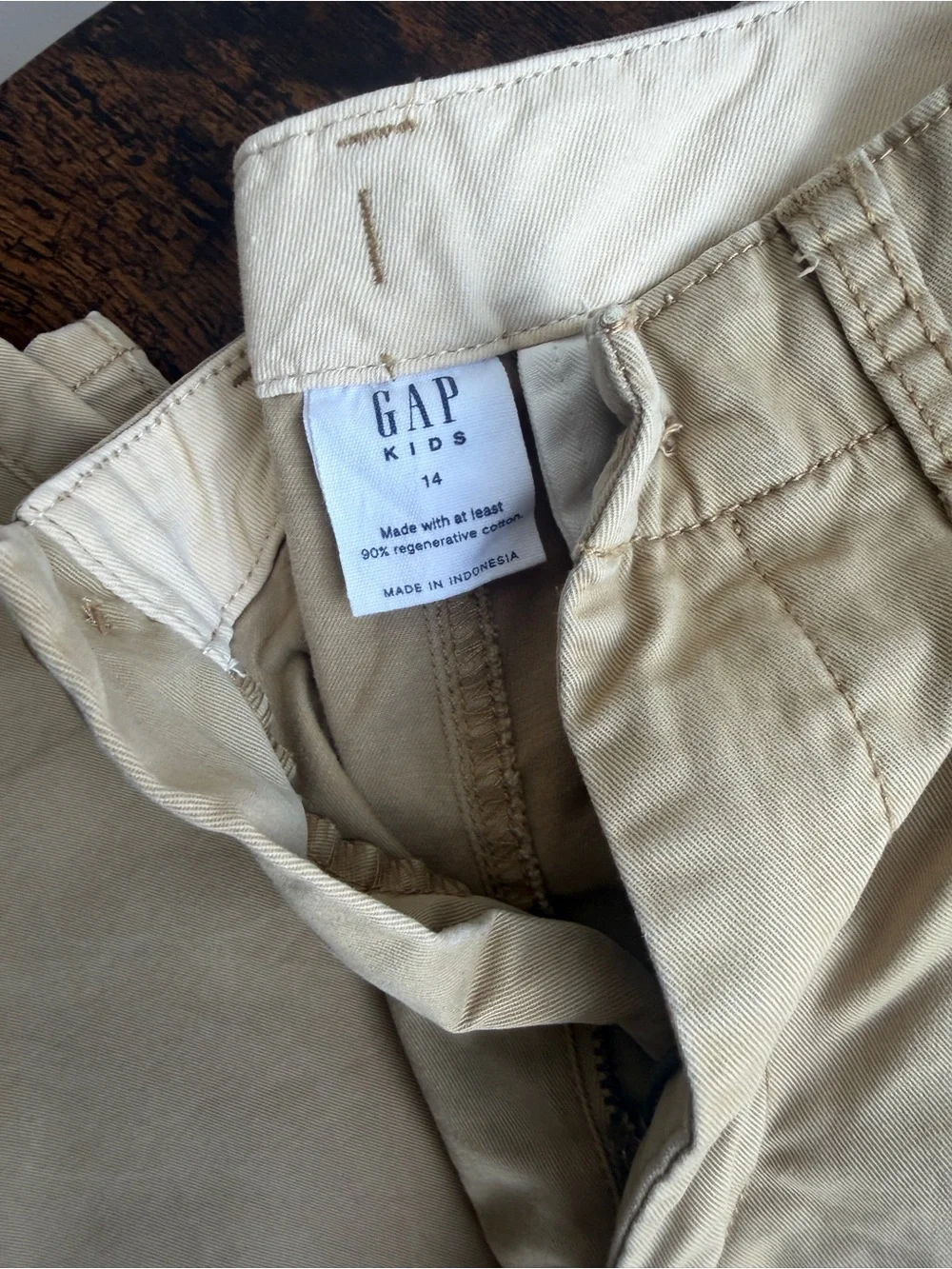 Gap Kids Boys Khaki Chino Pants Beige School Uniform Size 14